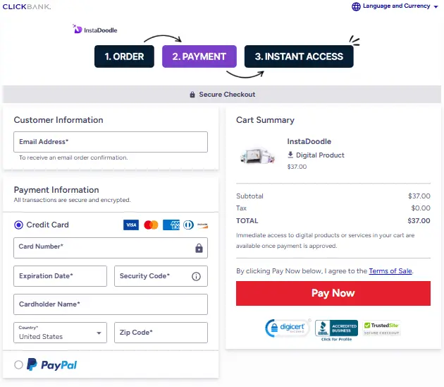 Secure Order Form